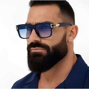 Mens Vintage Vibe Retro Hipster Keyhole Square Horn Rim Plastic Sunglasses Gafas